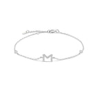 Pulsera con inicial de strass plateado m