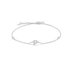 Pulsera con inicial de strass plateado p