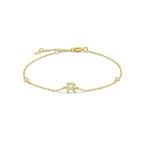 Pulsera con inicial de strass dorado r