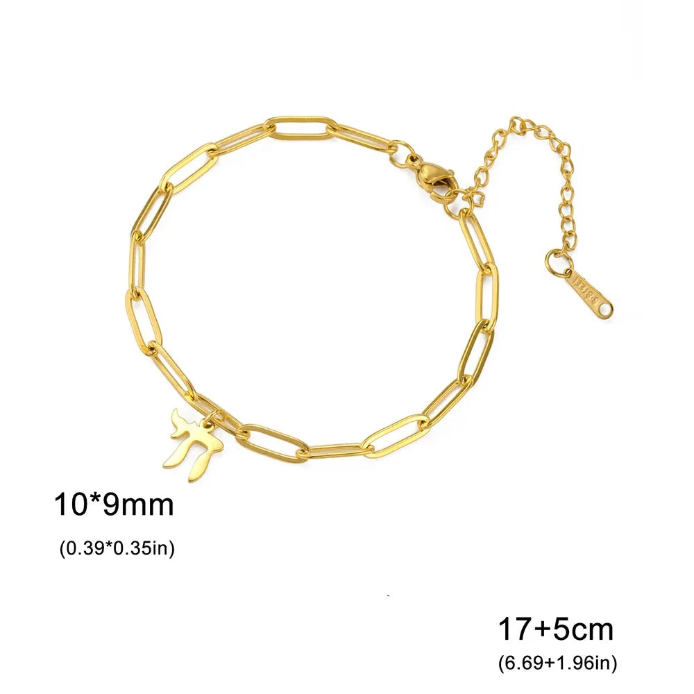Pulsera con el símbolo de vida judía Chai