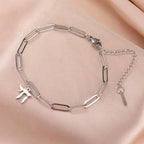 Pulsera con el símbolo de vida judía Chai plata