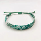 Pulsera con motivos geométricos Keffiye árabe verde