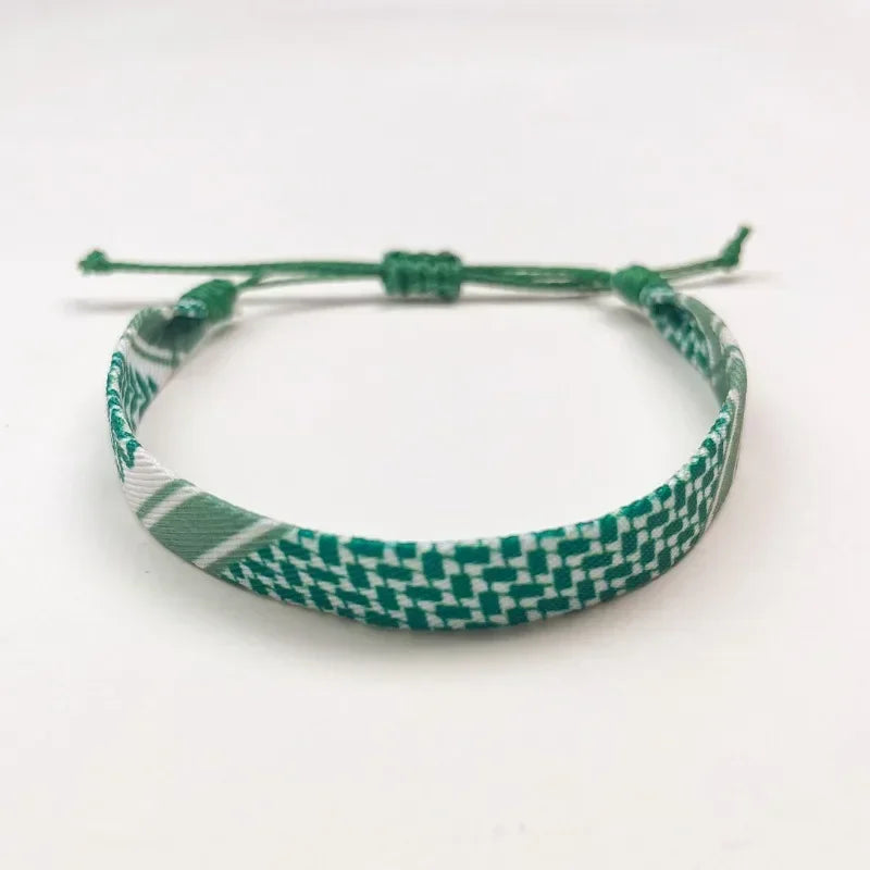 Pulsera con motivos geométricos Keffiye árabe verde