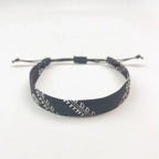 Pulsera con motivos geométricos Keffiye árabe negro