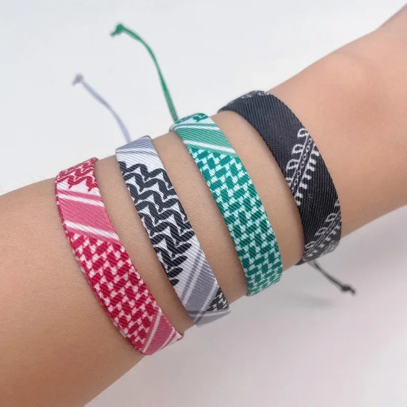 Pulsera con motivos geométricos Keffiye árabe verde