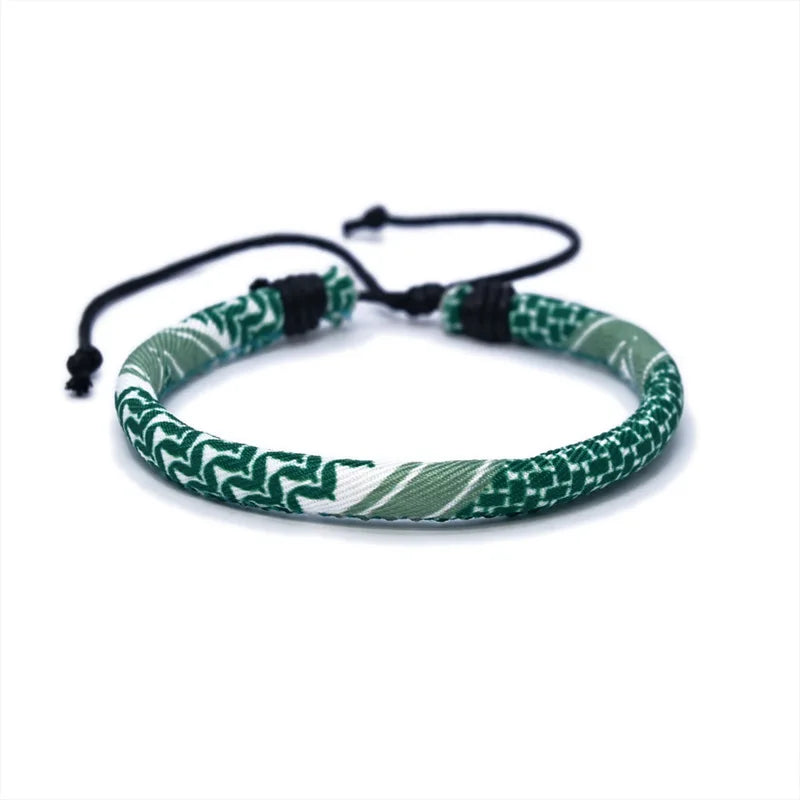 Pulsera con motivos Keffiye árabe para hombre o mujer verde