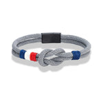 Pulsera con nudo de cuerda gris