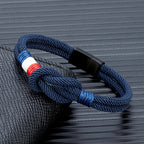Pulsera con nudo de cuerda azul marino