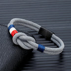 Pulsera con nudo de cuerda gris