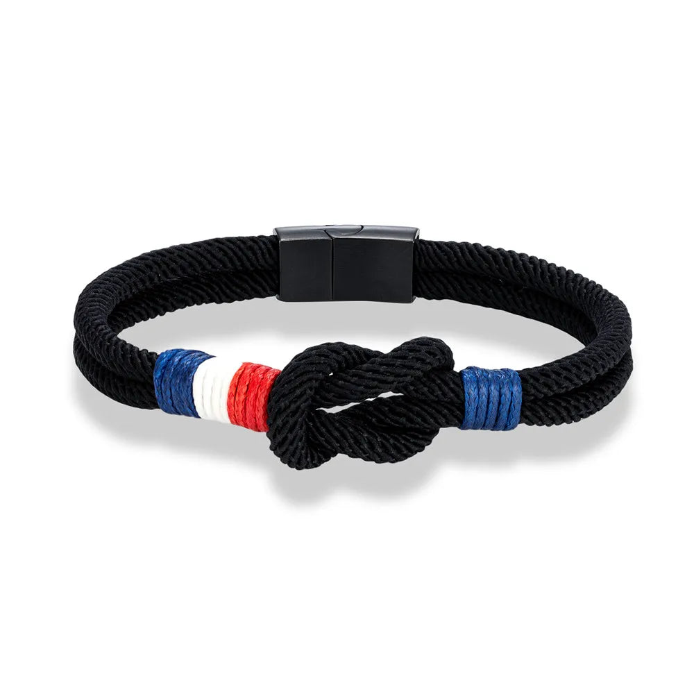 Pulsera con nudo de cuerda negra