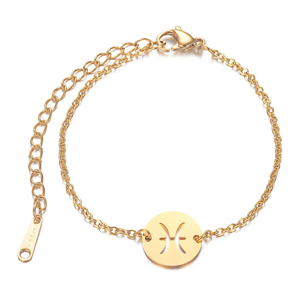 Pulsera con Colgante del Signo del Zodiaco Astrológico piscis