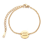 Pulsera con Colgante del Signo del Zodiaco Astrológico acuario