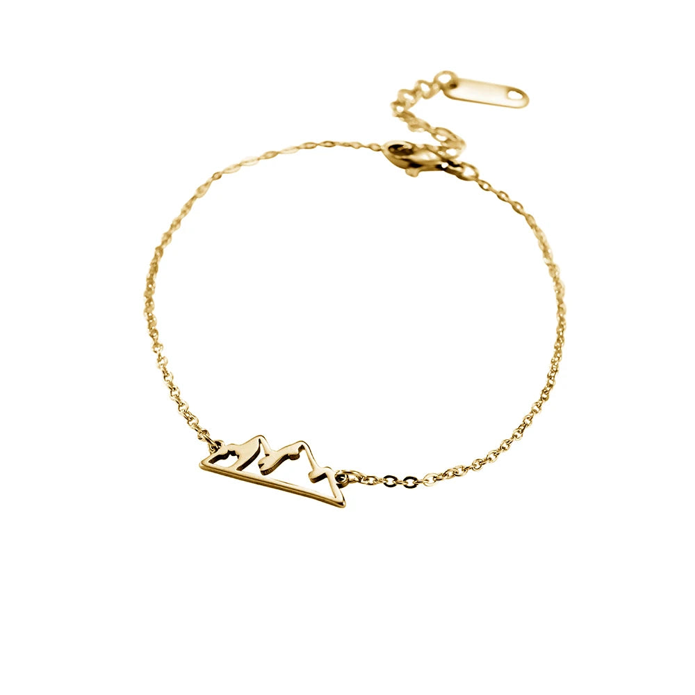Pulsera con Colgante Montaña para Mujer oro