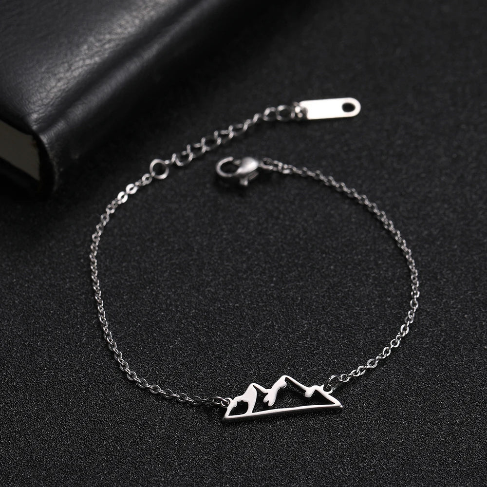 Pulsera con Colgante Montaña para Mujer plata