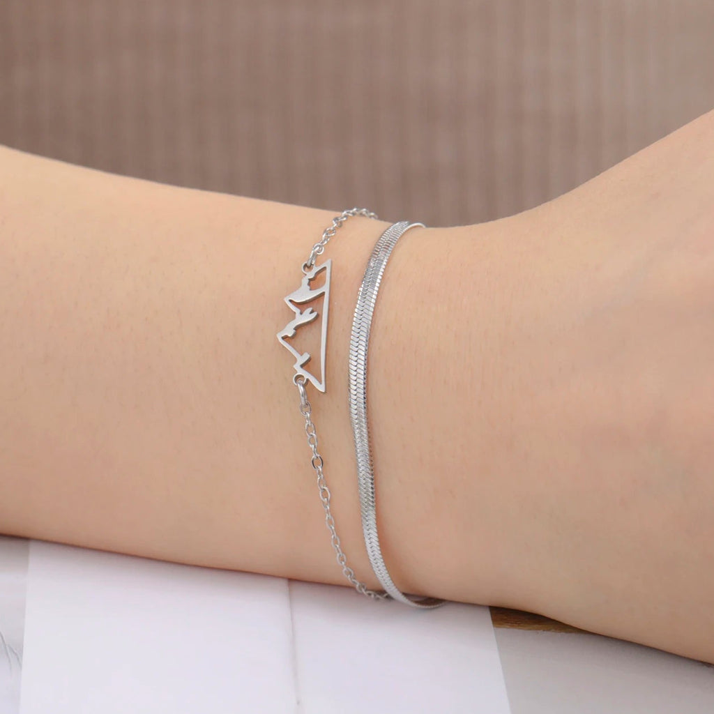 Pulsera con Colgante Montaña para Mujer plata