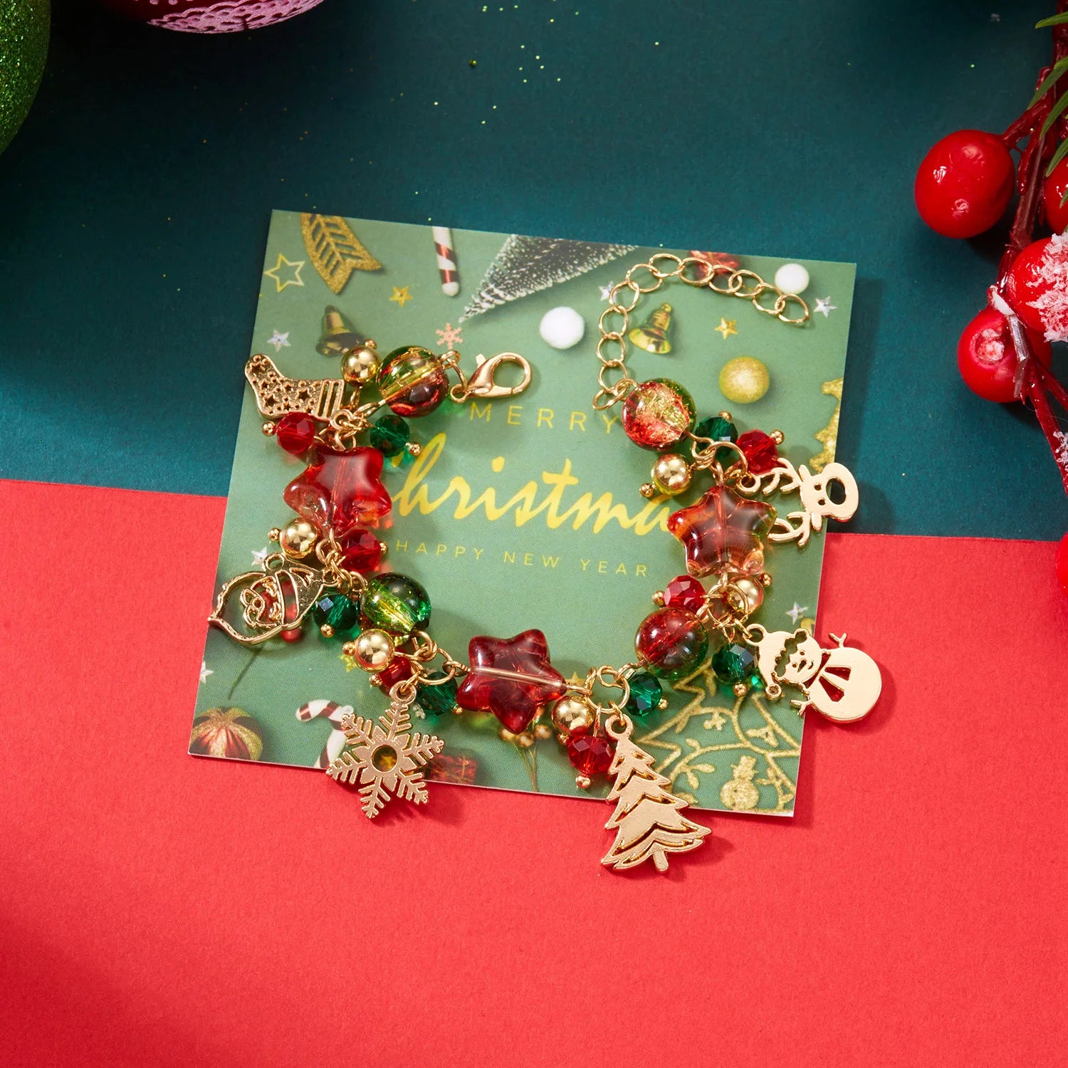 Pulsera con Colgantes de Navidad para Mujer
