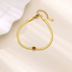 Pulsera con piedra de nacimiento en forma de corazón