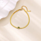 Pulsera con piedra de nacimiento en forma de corazón