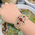 Pulsera con strass y piedras árabe musulmán boda rojo
