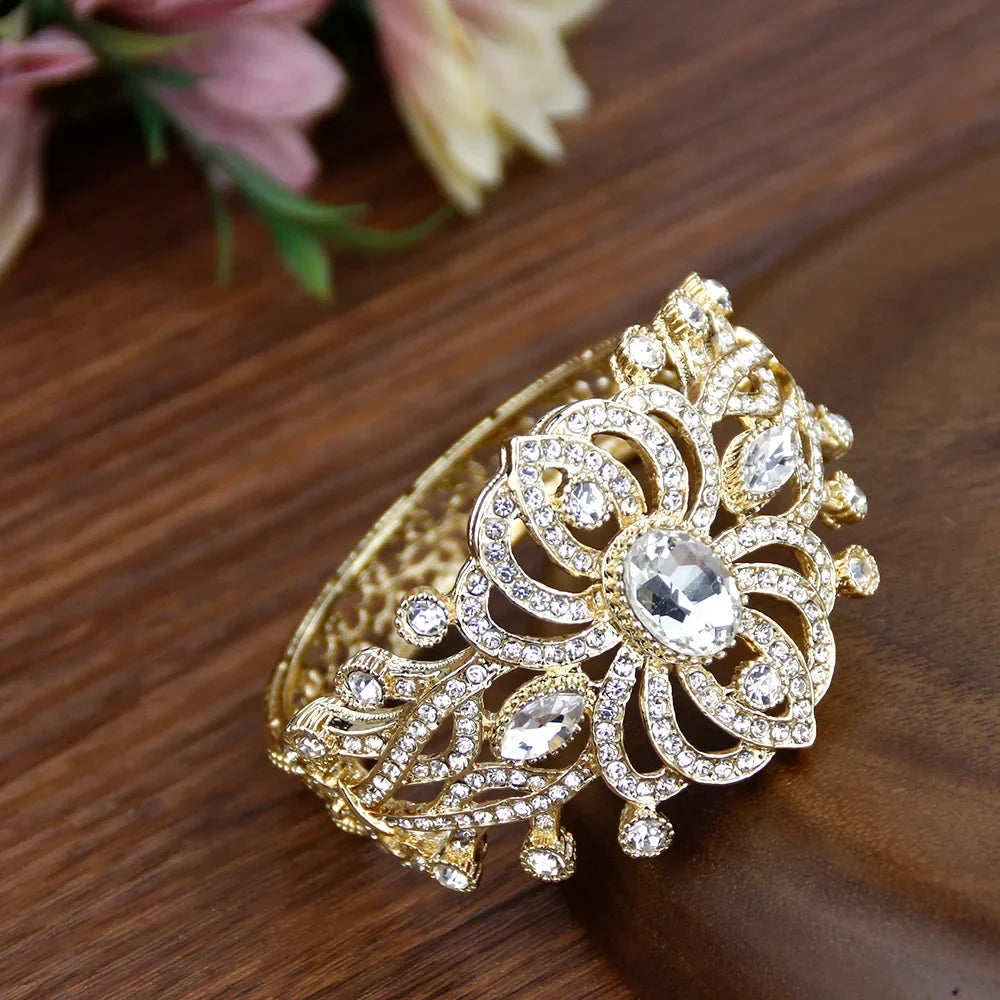 Pulsera con strass y piedras árabe musulmán boda blanco