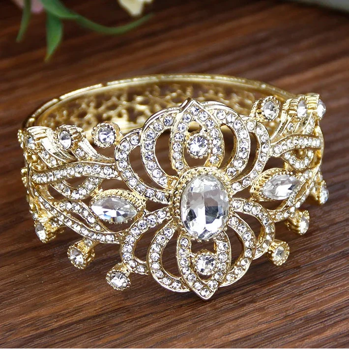 Pulsera con strass y piedras árabe musulmán boda blanco