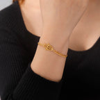 Pulsera con mano de Fatma dorada o plateada árabe oro