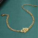 Pulsera con mano de Fatma dorada o plateada árabe oro