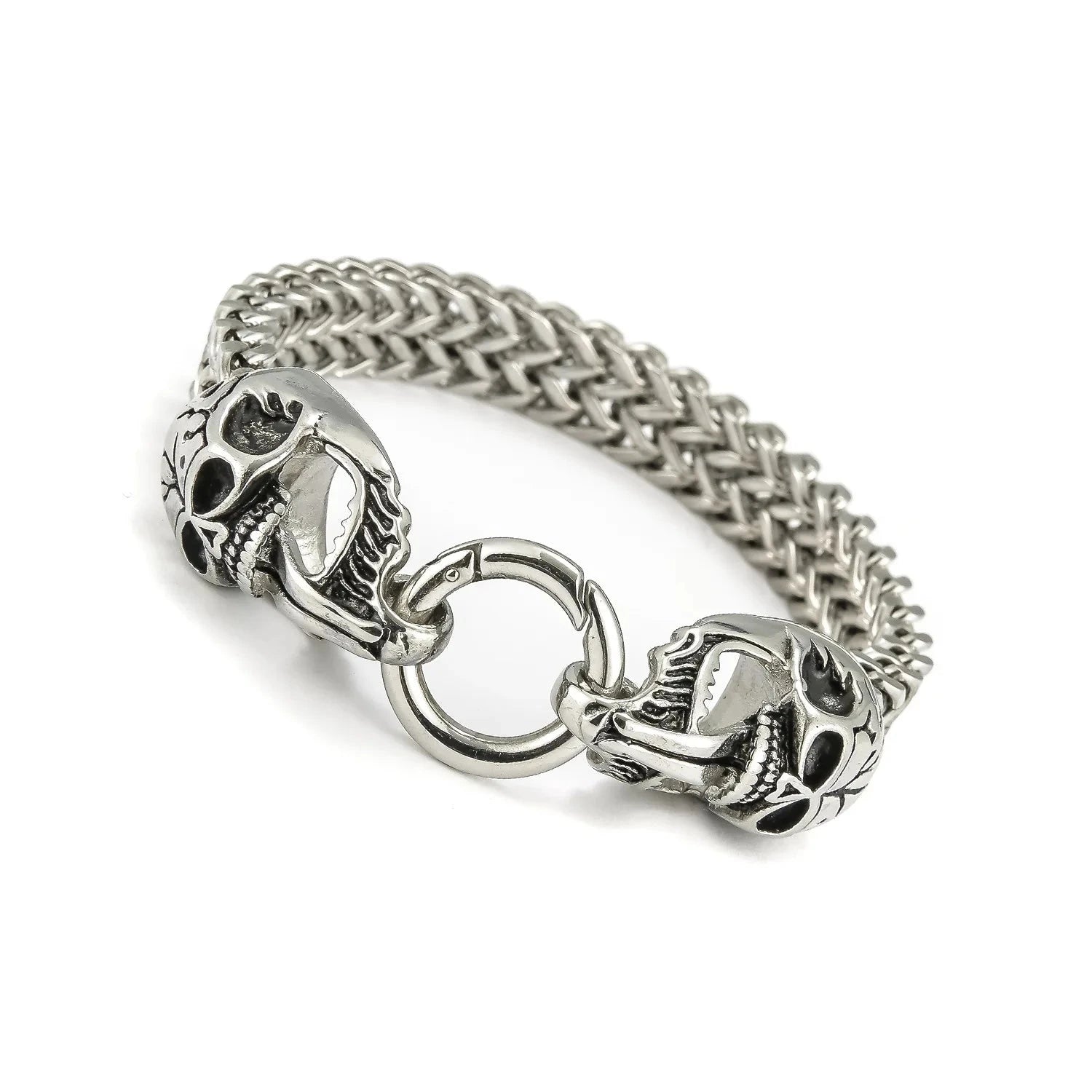 Pulsera con Calaveras para Hombre plata