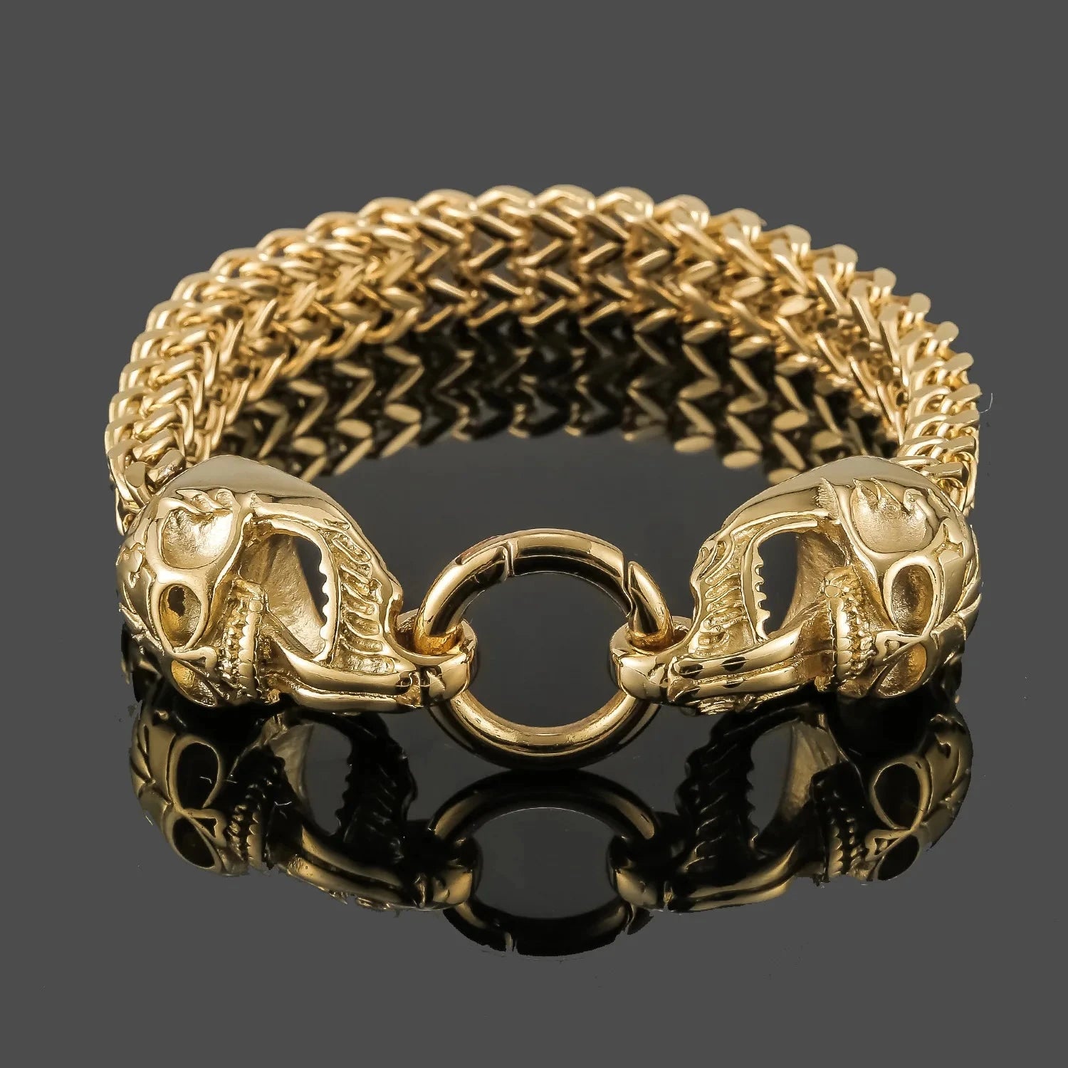 Pulsera con Calaveras para Hombre oro