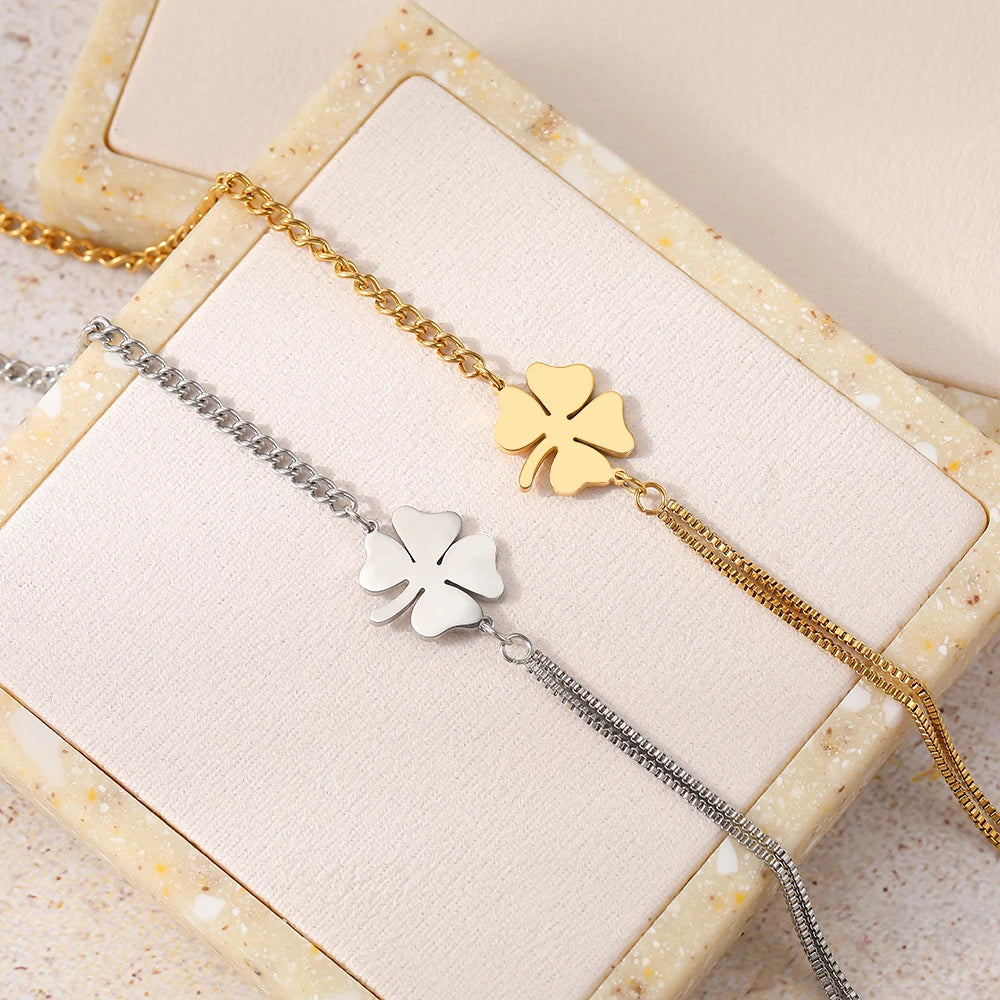 Pulsera con Trébol de 4 Hojas de la Suerte 