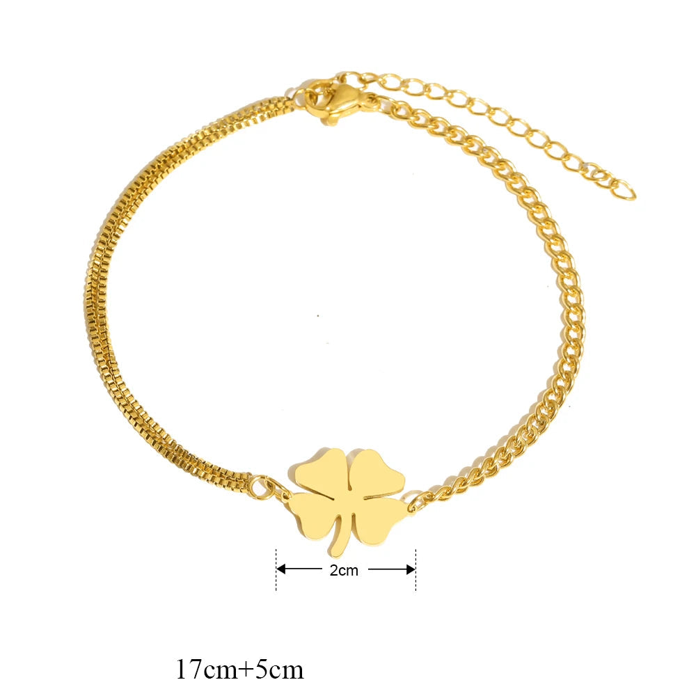 Pulsera con Trébol de 4 Hojas de la Suerte