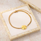 Pulsera con Trébol de 4 Hojas de la Suerte oro