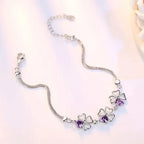 Pulsera con Tréboles de 4 Hojas con Circonio Violeta