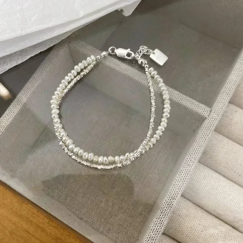 Elegante Pulsera Gourmette de Perlas para Mujer