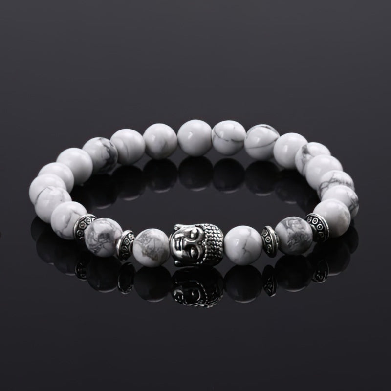 Pulsera Cabeza de Buda Plata Amuleto de la Suerte 