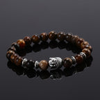 Pulsera Cabeza de Buda Plata Amuleto de la Suerte 