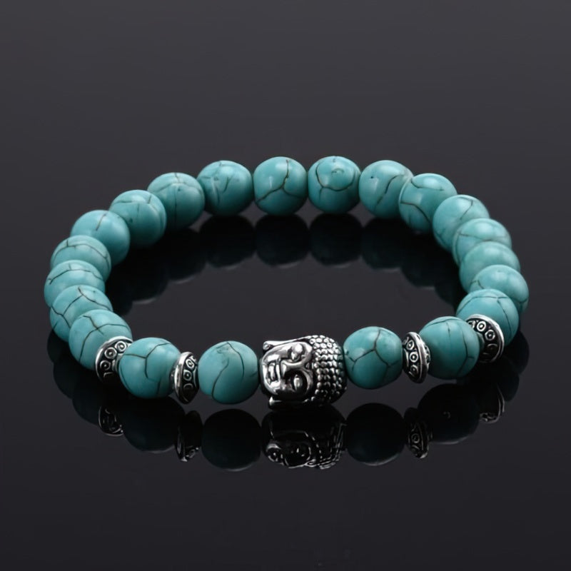 Pulsera Cabeza de Buda Plata Amuleto de la Suerte 