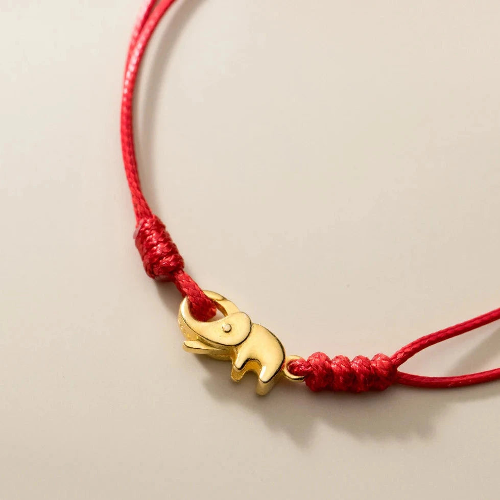 Pulsera budista con elefante rojo