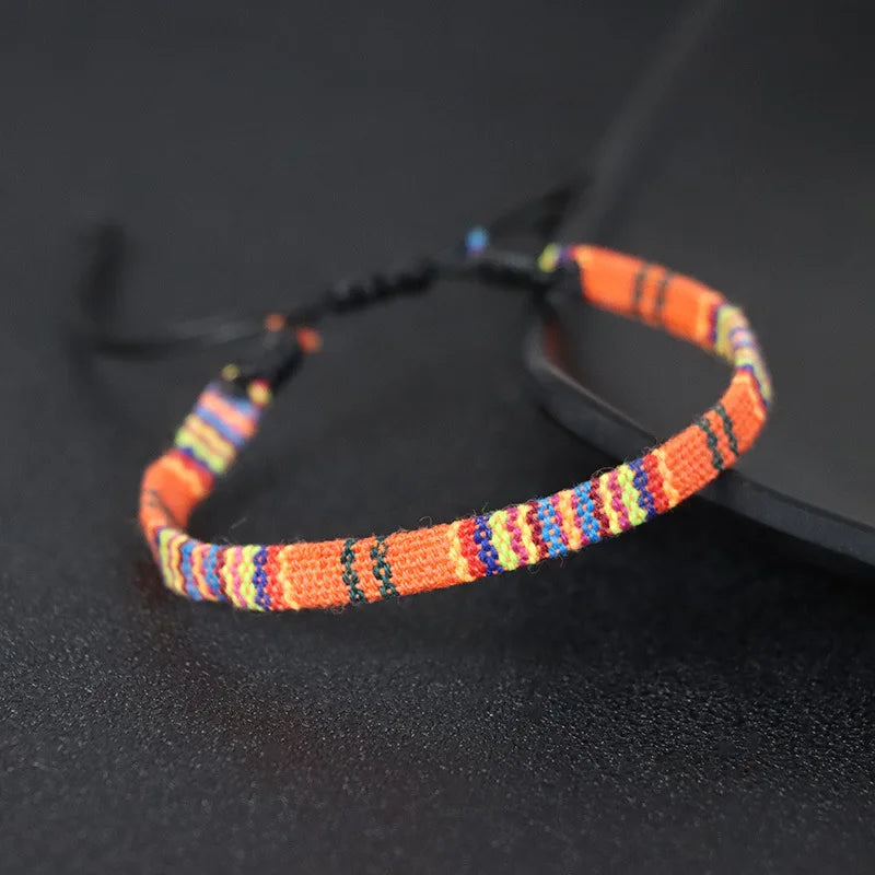 Pulsera brasileña de amistad tejida a mano naranja