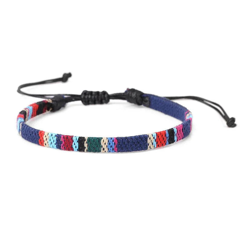 Pulsera brasileña de amistad tejida a mano azul