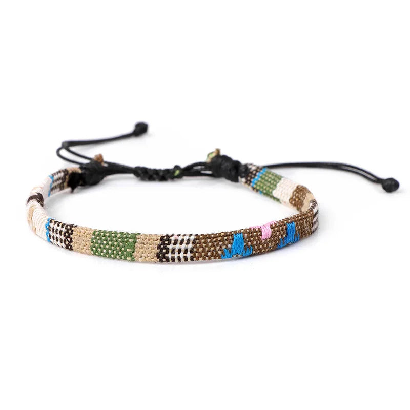 Pulsera brasileña de amistad tejida a mano marrón