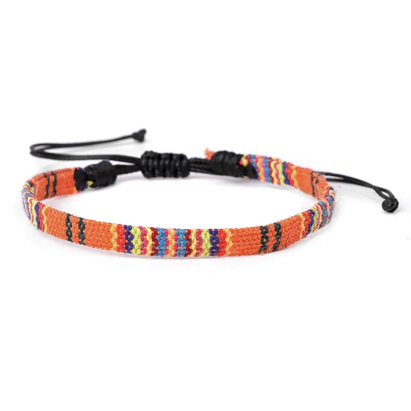 Pulsera brasileña de amistad tejida a mano naranja