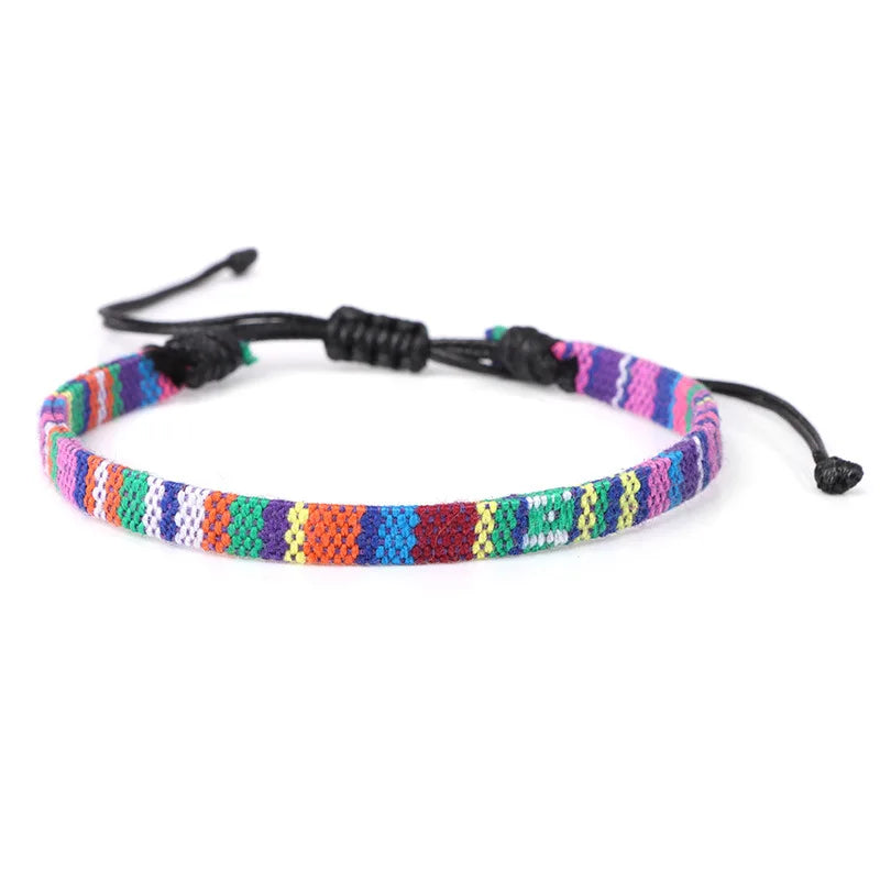 Pulsera brasileña de amistad tejida a mano violeta