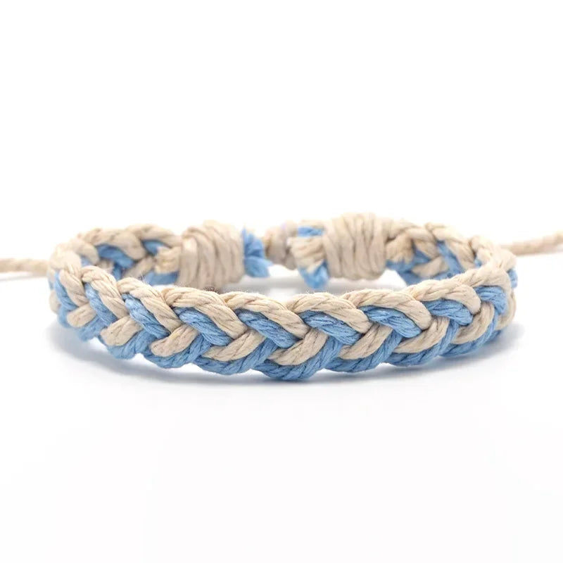 Pulsera brasileña artesanal colores naturales azul claro