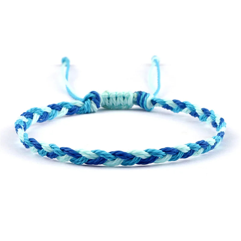 Pulsera brasileña azul hecha a mano azul y azul oscuro