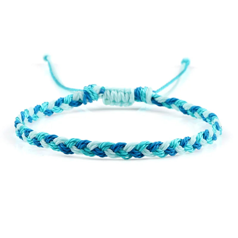Pulsera brasileña azul hecha a mano azul y verde