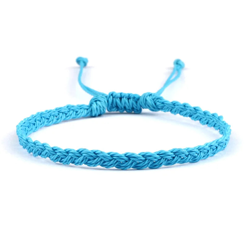 Pulsera brasileña azul hecha a mano azul turquesa