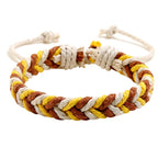 Pulsera brasileña de hilo de algodón con efecto natural amarilla