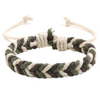 Pulsera brasileña de hilo de algodón con efecto natural verde