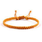 Pulsera brasileña fina y ajustable naranja